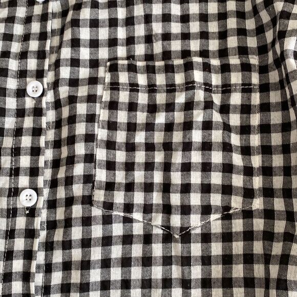 Love Culture Black and White Checked Buttoned Down Oversized Long Top - Picture 3 of 7